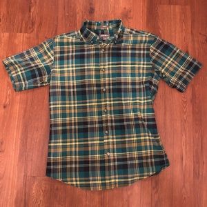 Eddie Bauer Green Plaid Button Up